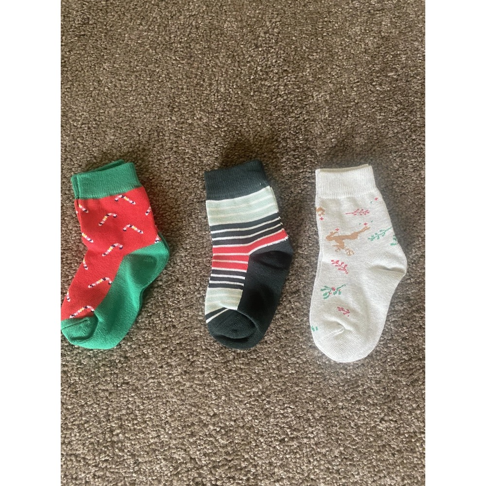 Pact Holiday Crew Socks Kids 4Y-8Y Multicolor Organic‎ Cotton 3-Pack